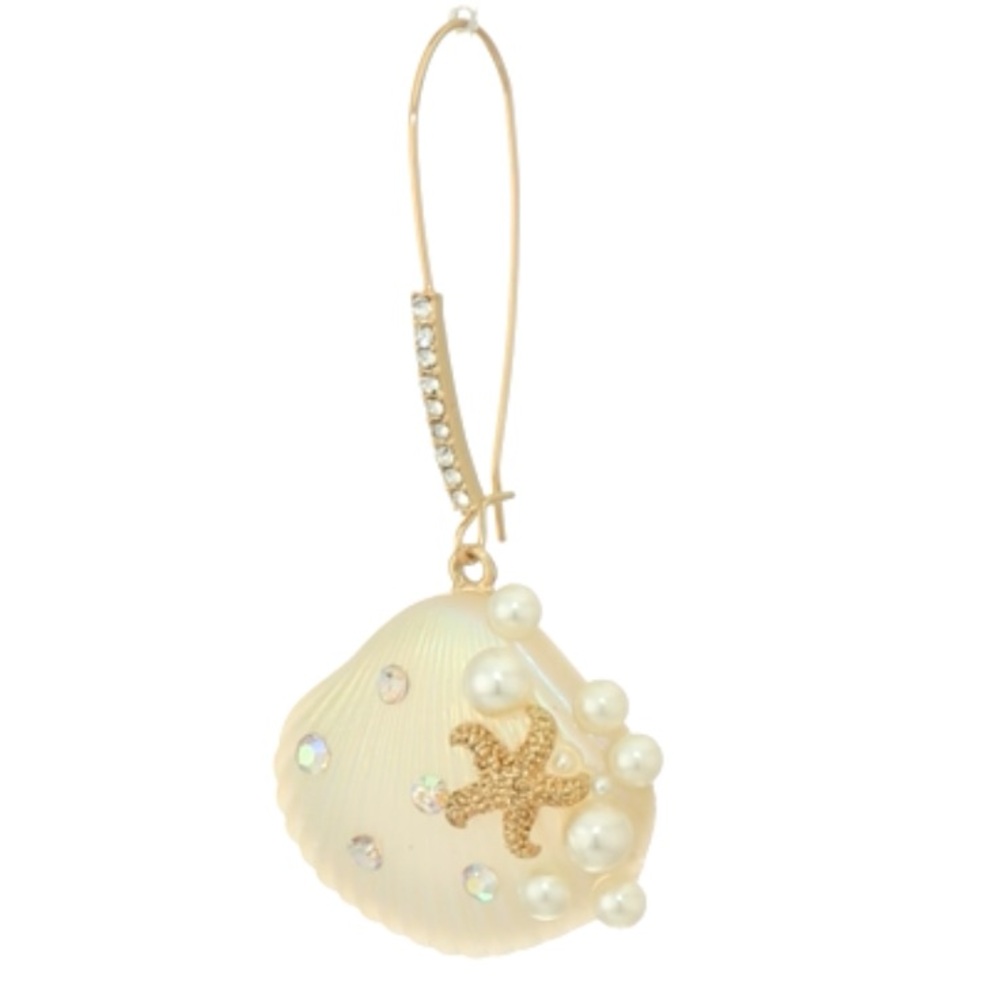 New Betsey Johnson Sea Shell Dangle Earrings - Picture 6 of 10
